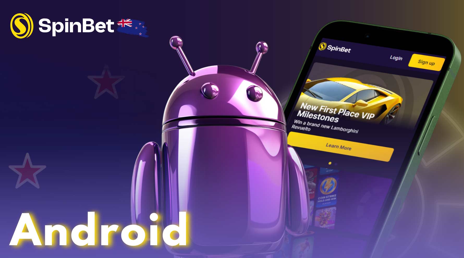 full-fledged Spinbet mobile website for Android