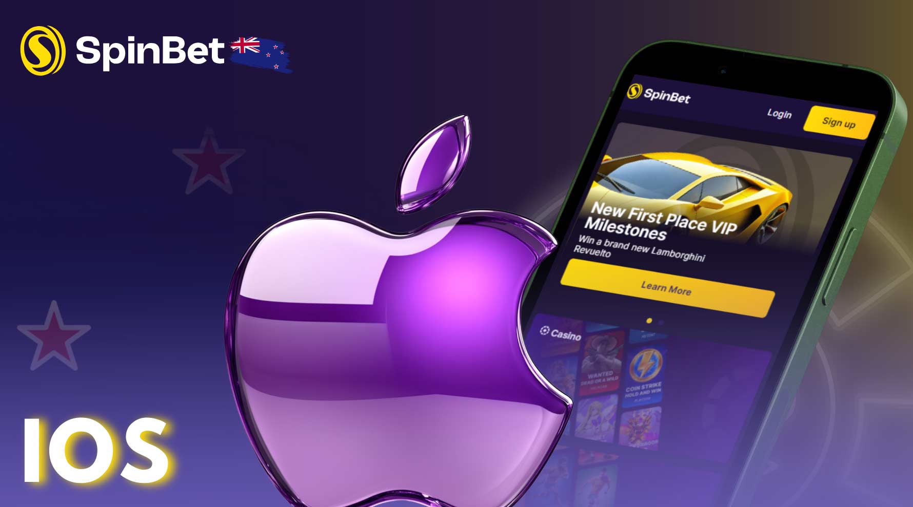 full-fledged Spinbet mobile website for iOS