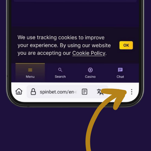 Open the “Menu” in Spinbet